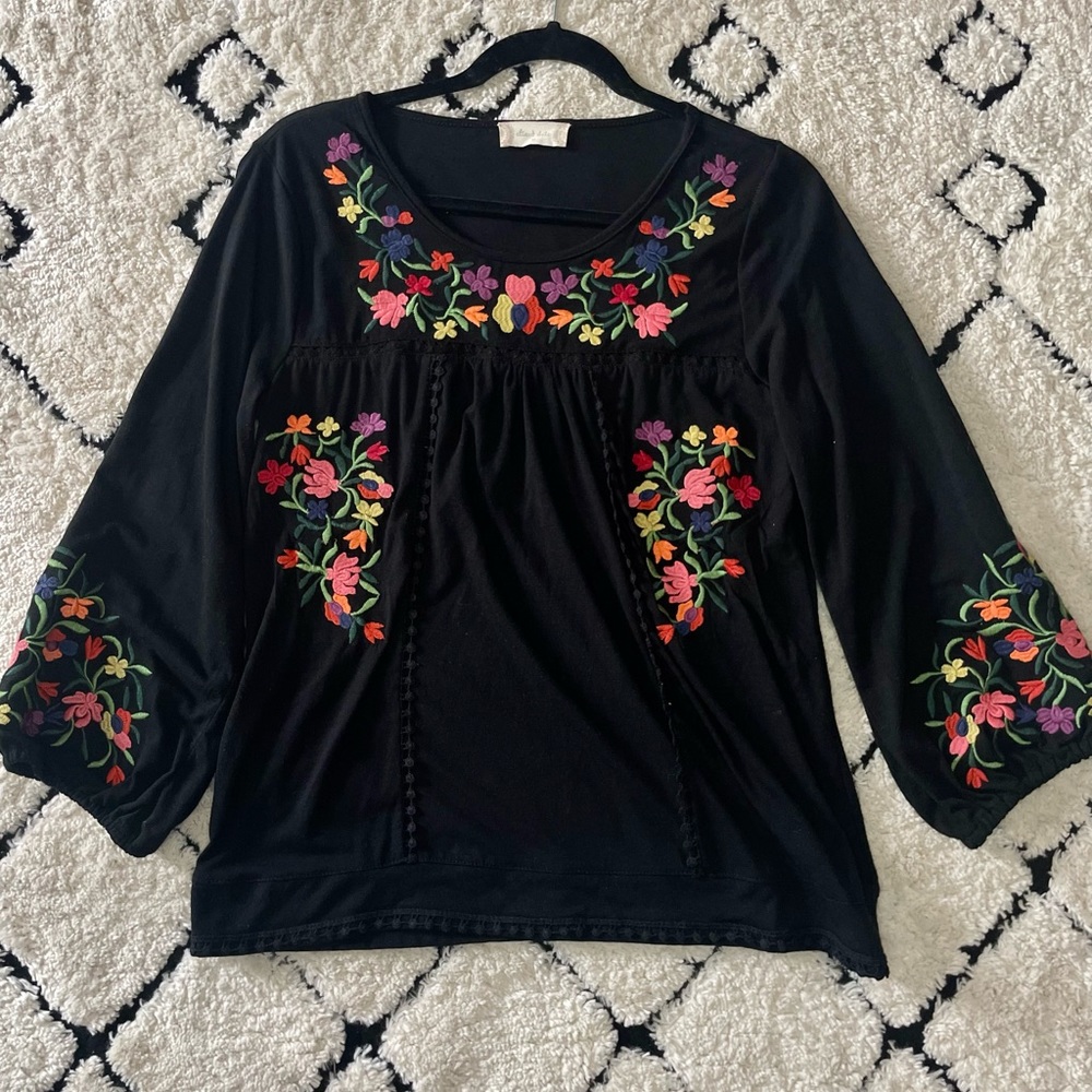 Altar’d State Black Floral Top